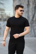 Erkek Viskon Kumaş Bisiklet Yaka Basic Tişört resmi